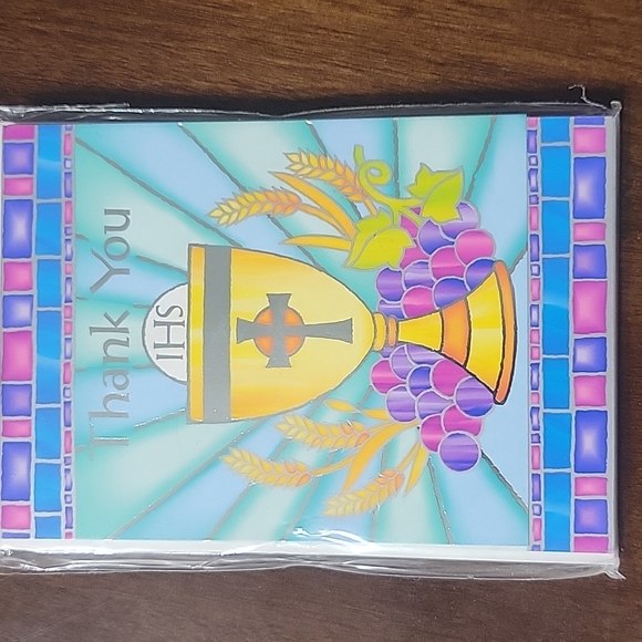✨️💲2️⃣ ✨️ NEW- Blank Thank You Cards Religious / Communion (Pkg 8) - Picture 2 of 4
